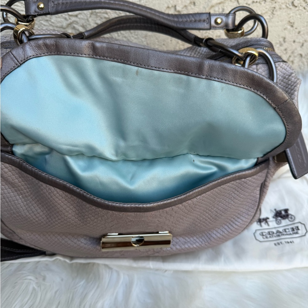 Coach python leather satchel crossbody w/ dust bag - Picture 13 of 16